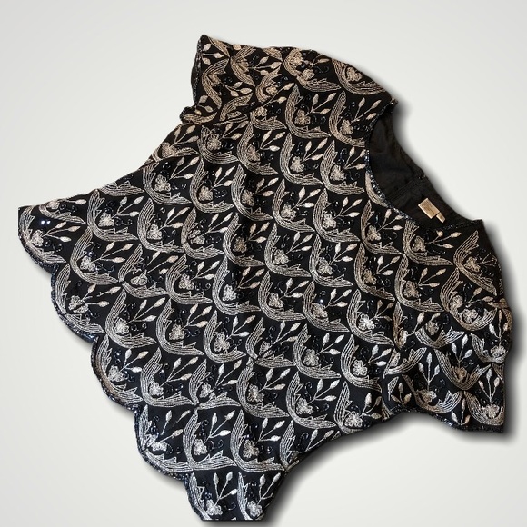 1980’s Vintage Beaded Silk Top Large - Picture 2 of 5